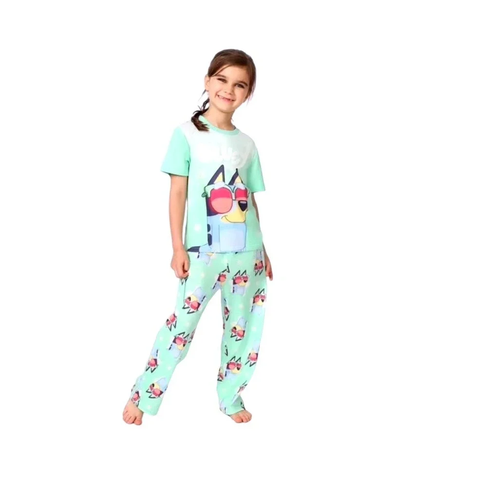 Bluey Girls 2-Piece Pajama Set Mint Green Shirt and Pants Size 6 NEW